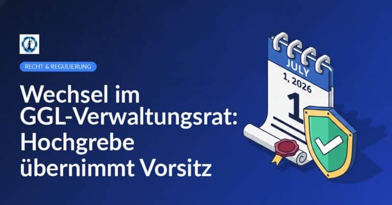 Kalenderseite 1. Juli 2026, versiegeltes Dokument und Schild mit weißem Häkchen vor blauem Hintergrund